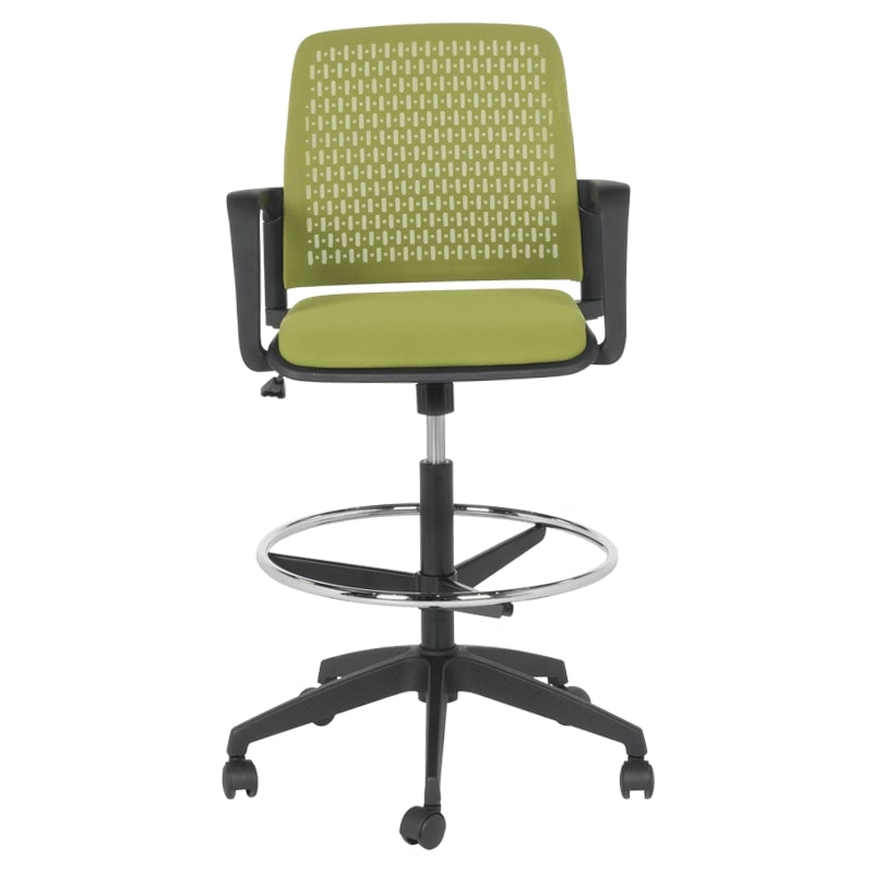 Висок работен стол - 7556 черна рамка-зелен